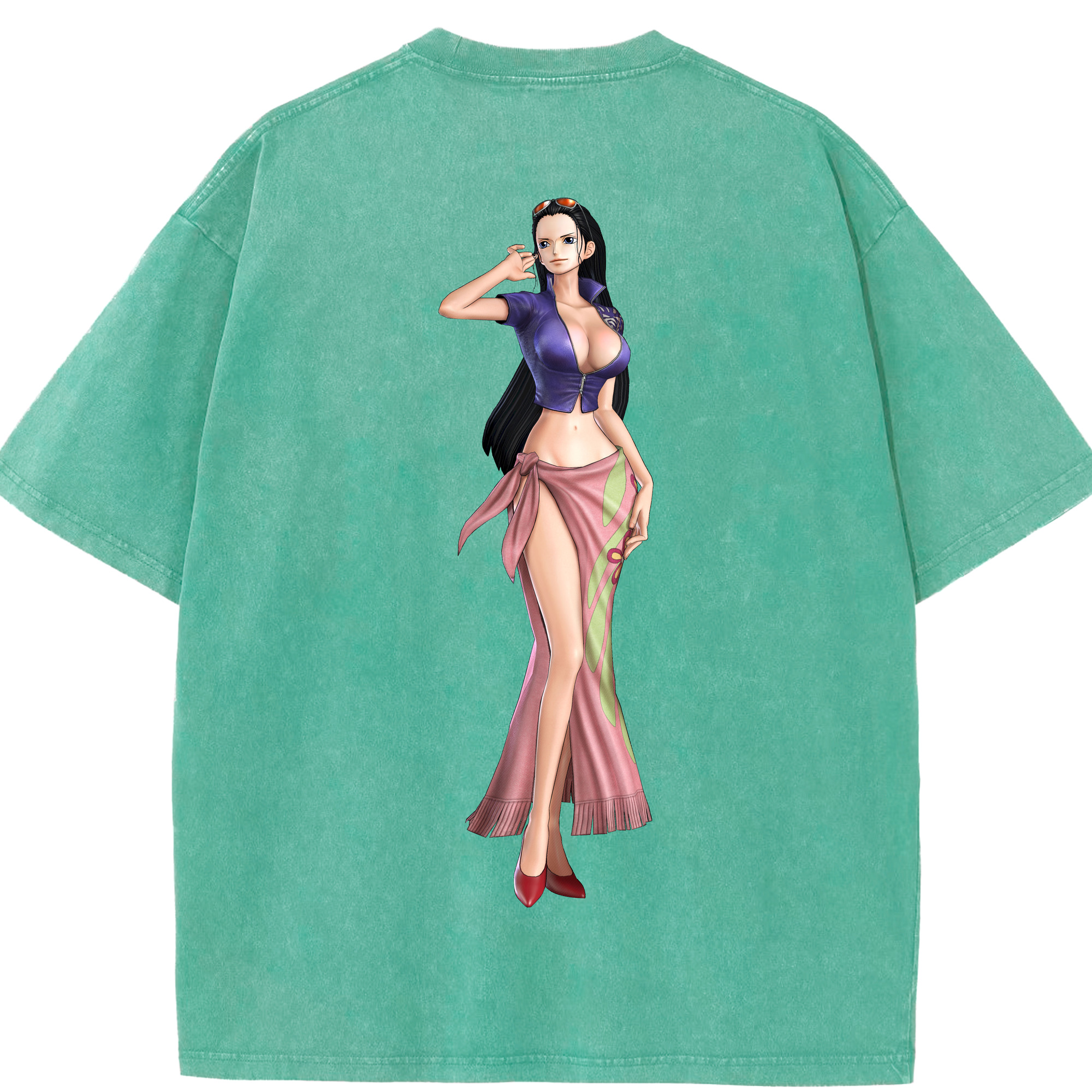 ワンピース ニコ・ロビン ONE PIECE Nico Robin 綿100% ヴィンテージ風 半袖Tシャツ（背面プリント）